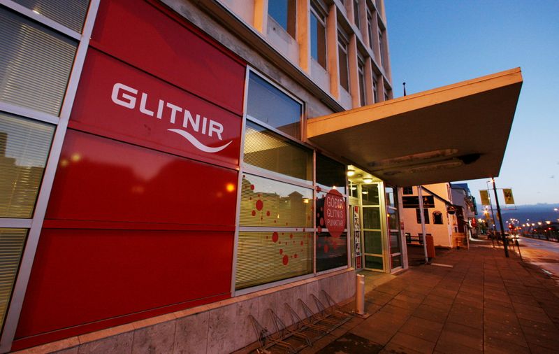 A branch of Iceland’s Glitnir Bank in Reykjavik
