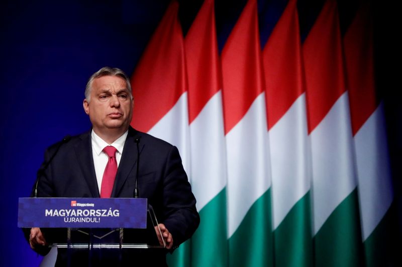 Hungarian PM Orban attends a business conference in Budapest
