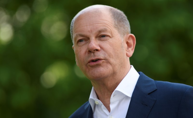 German Finance Minister Scholz during an exclusive interview with Reuters