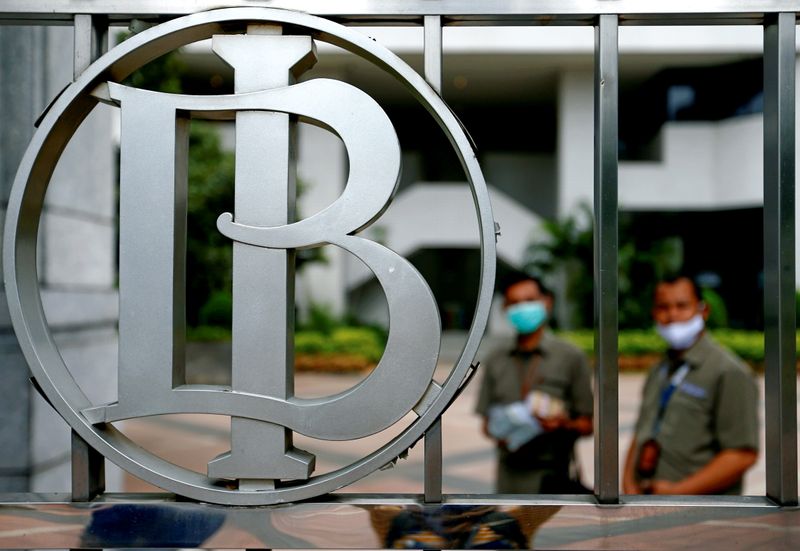 FILE PHOTO: Bank Indonesia’s logo is seen at Bank Indonesia