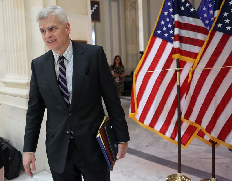 U.S. Senators arrive for votes on Capitol Hill in Washington