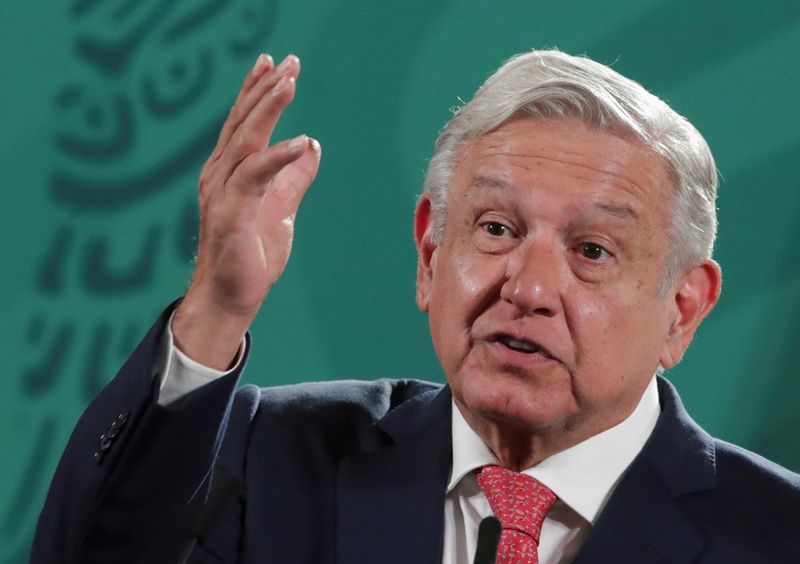 FILE PHOTO: Mexico’s President Obrador speaks during a news conference