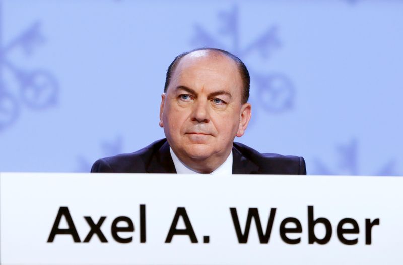 Chairman Weber of Swiss bank UBS awaits the annual shareholder