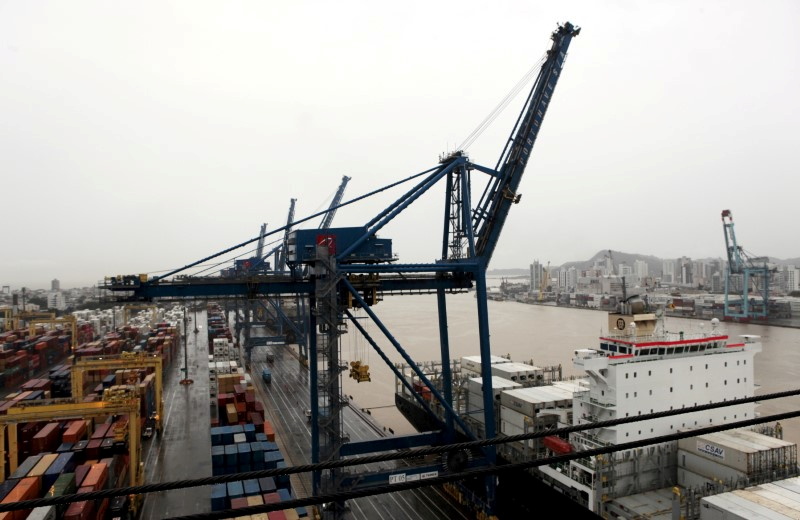 FILE PHOTO: A view of containers at a port in