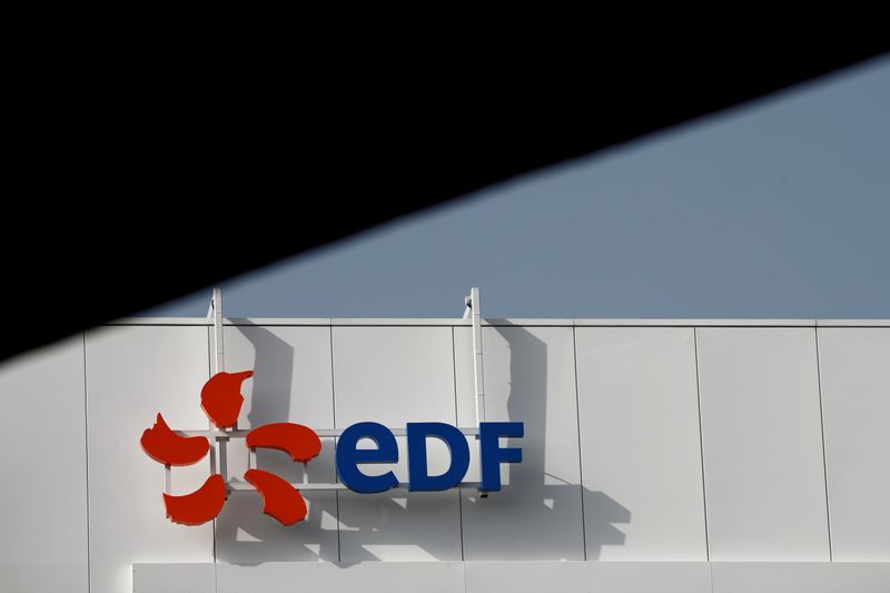 FILE PHOTO: Company logo for Electricite de France (EDF) is