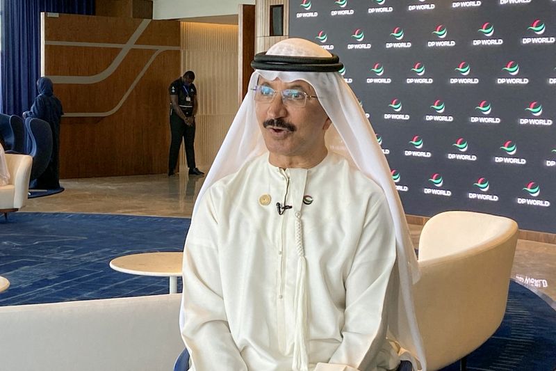 DP World Chairman Sultan Ahmed bin Sulayem speaks during an