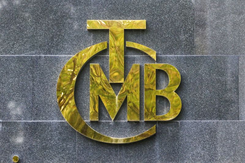 FILE PHOTO: A logo of Turkey’s Central Bank is pictured