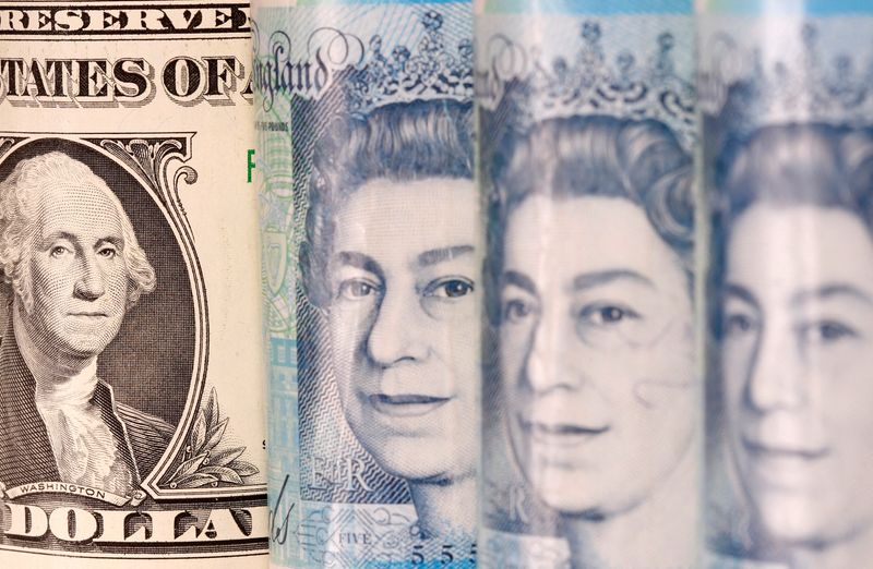 FILE PHOTO: Pound and U.S. dollar banknotes are seen in