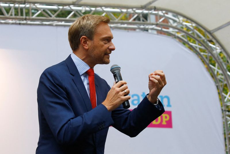 Leader of Germany’s Free Democrats Christian Lindner campaigns in Hamburg