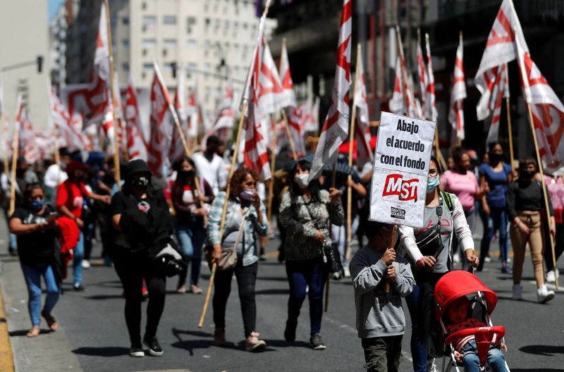 Protests against Argentina’s negotiations with the IMF in Buenos Aires