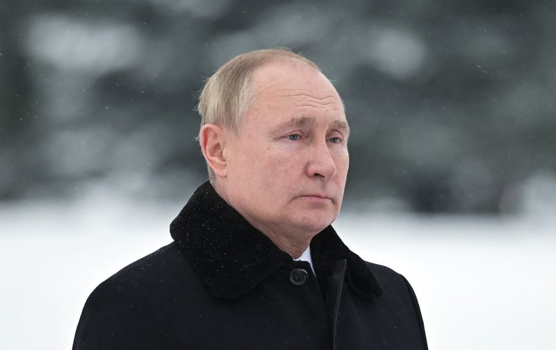 Russian President Putin attends a ceremony marking the anniversary of