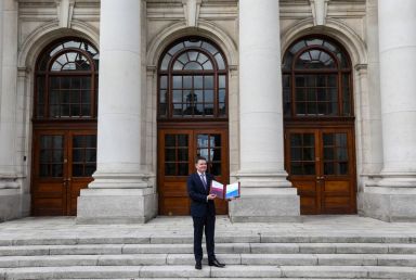 Irish Finance Minister Paschal Donohoe presents Budget 2020 at Government