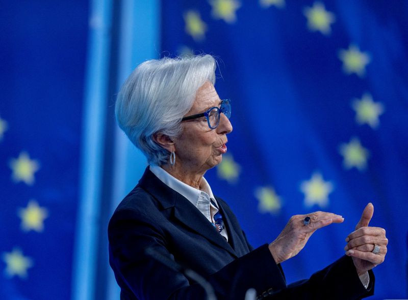 President of European Central Bank, Christine Lagarde, speaks during a
