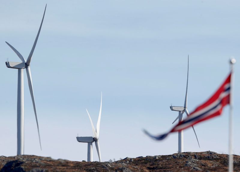 FILE PHOTO: Wind turbines are pictured in Midtfjellet wind farm