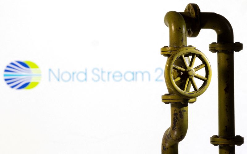 FILE PHOTO – Illustration shows Nord Stream 2 logo and