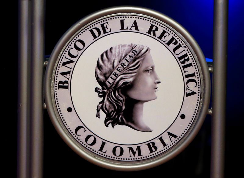 The National Colombia Bank Logo is seen during the quarterly