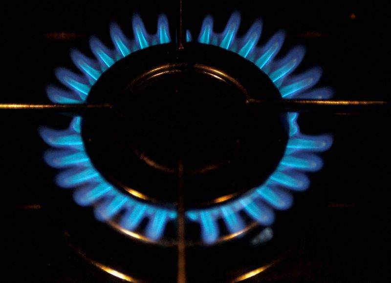 FILE PHOTO: A gas burner is pictured on a cooker