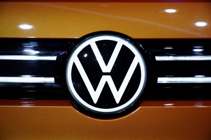 FILE PHOTO: A Volkswagen logo is seen as it launches