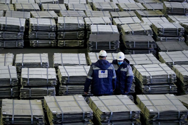 FILE PHOTO: FILE PHOTO: A view shows nickel sheets at