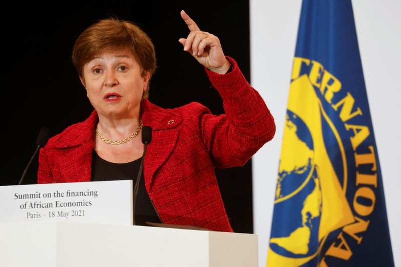 International Monetary Fund (IMF) Managing Director Kristalina Georgieva speaks during