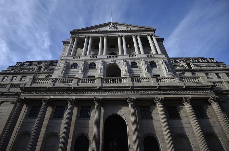 The Bank of England is seen in the City of