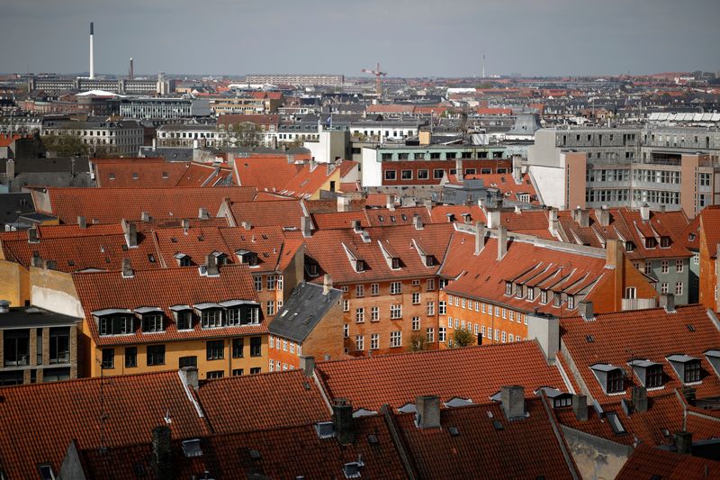 A view of Copenhagen is seen from the top of