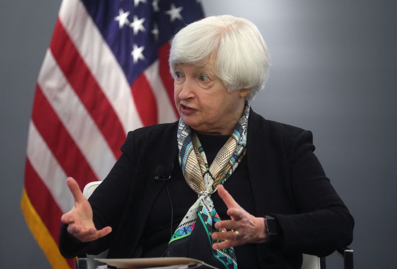 U.S. Treasury Secretary Janet Yellen speaks at the Atlantic Council