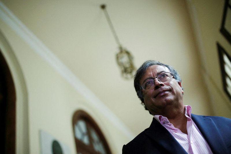 FILE PHOTO: Colombian presidential candidate Gustavo Petro arrives at a