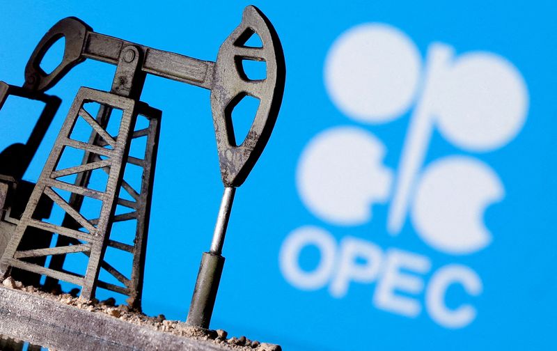 FILE PHOTO: A 3D-printed oil pump jack in front of