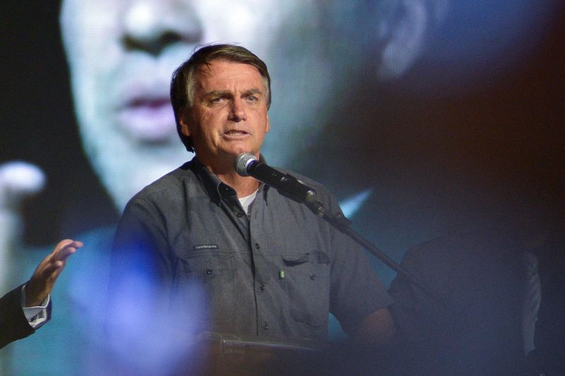 Brazil’s President Jair Bolsonaro speaks during a ceremony in Brasilia