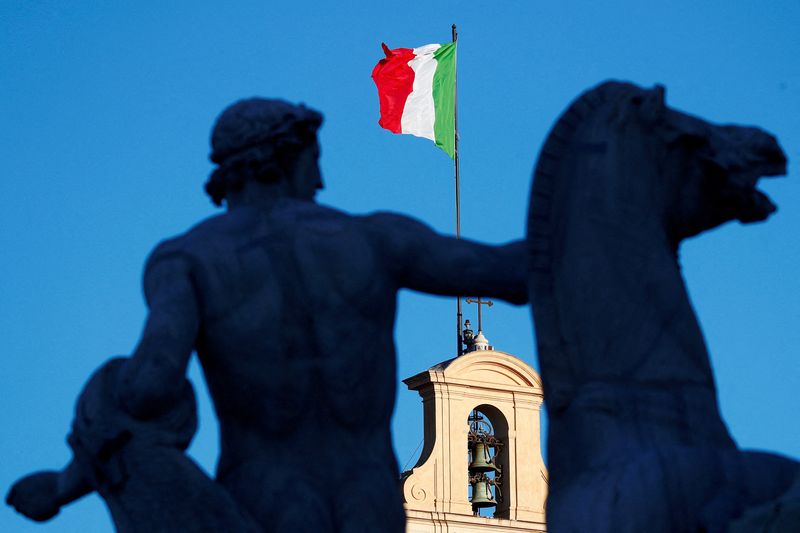 FILE PHOTO: An Italian flag flies over the Quirinale Palace