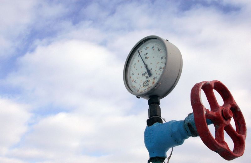 FILE PHOTO: A pressure gauge is pictured at a Ukrainian