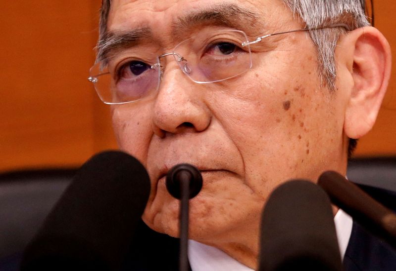 FILE PHOTO: Bank of Japan Governor Haruhiko Kuroda attends a