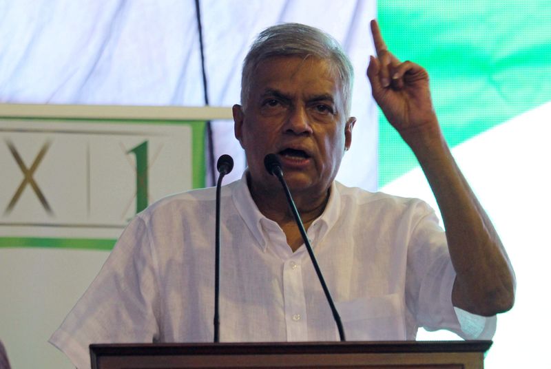 FILE PHOTO: Wickremesinghe leader of the United National Party speaks