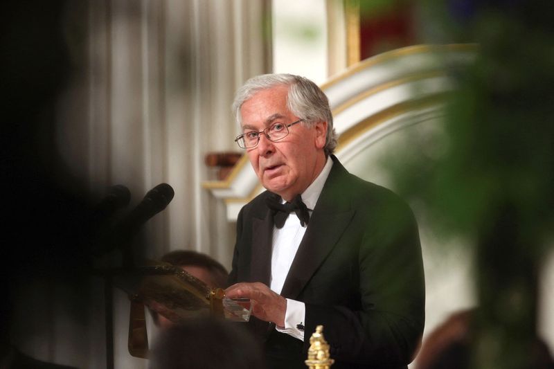 FILE PHOTO: Mervyn King addresses the audience of the ‘Lord