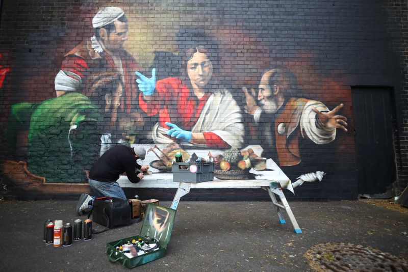 Locked out of galleries, Londoners find Caravaggio street ...