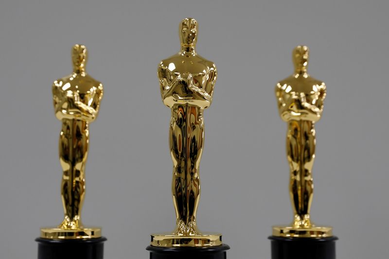 FILE PHOTO: Finished mounted Oscar Statuettes are seen at the