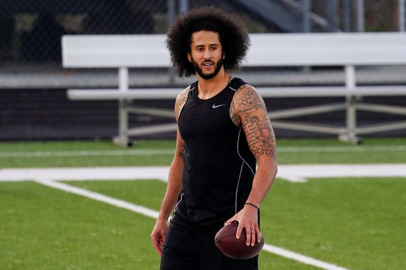 FILE PHOTO: Kaepernick is seen at a special training event