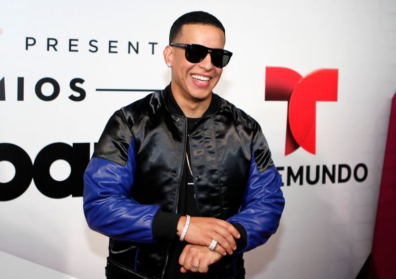 FILE PHOTO:  Daddy Yankee poses backstage at the 2015