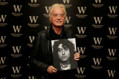 FILE PHOTO: Guitarist Jimmy Page of rock band Led Zeppelin