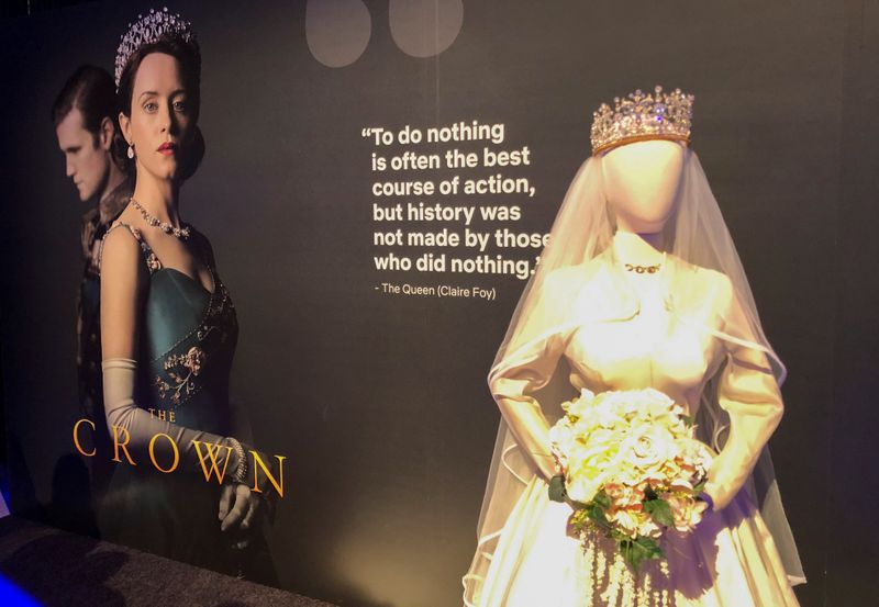 Netflix displays a costume from “The Crown” series at an