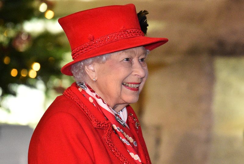 Britain’s Queen Elizabeth and members of the Royal family thank