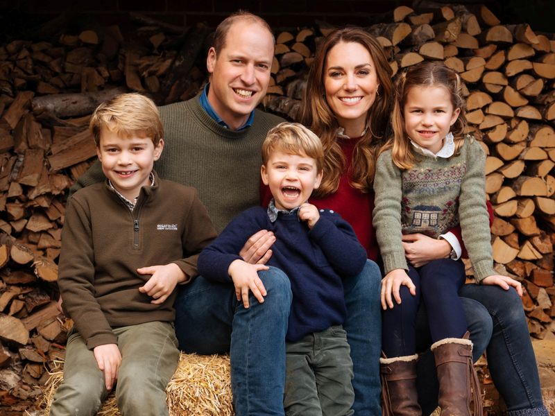 2020 Christmas card of Britain’s Prince William, and Catherine, Duchess