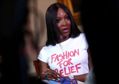FILE PHOTO: International supermodel and activist Naomi Campbell speaks to