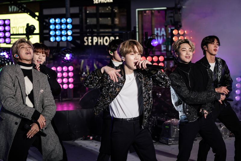BTS performs during New Year’s Eve celebrations in Times Square