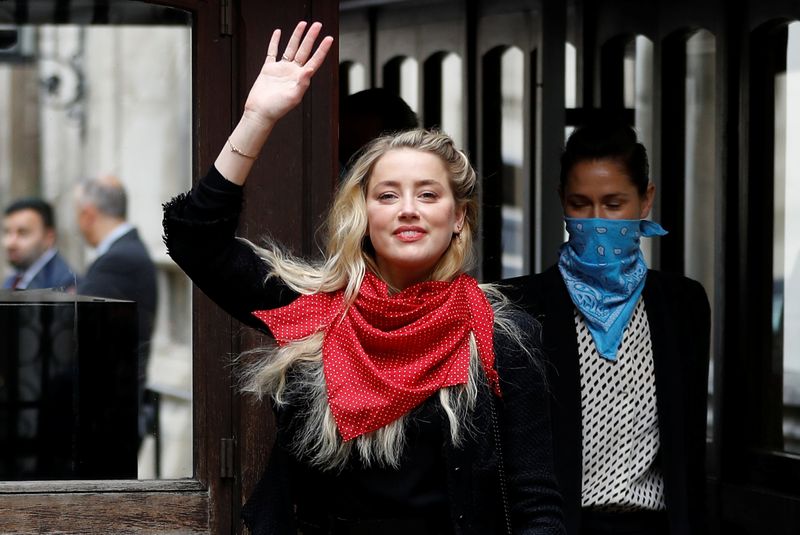 Actors Amber Heard and Johnny Depp at the High Court