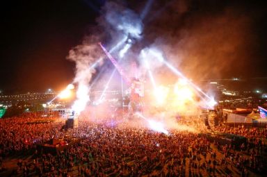 FILE PHOTO: Festival goers in the late night Arcadia area