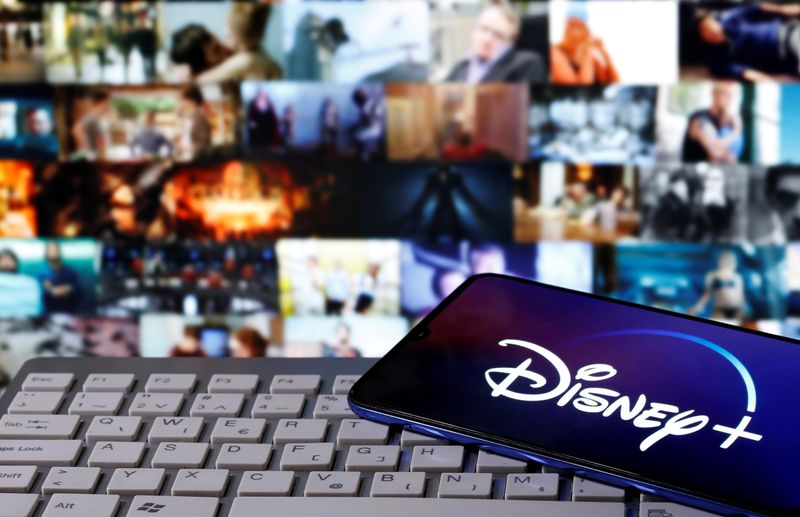 FILE PHOTO: Smartphone with displayed “Disney” logo is seen on