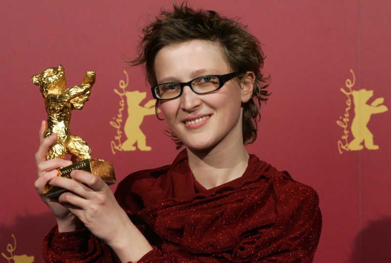 FILE PHOTO: Bosnian director Zbanic poses with her Golden Berlin