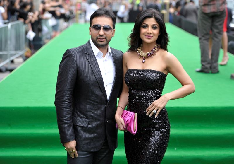 FILE PHOTO: Bollywood actress Shetty and husband Kundra arrive on